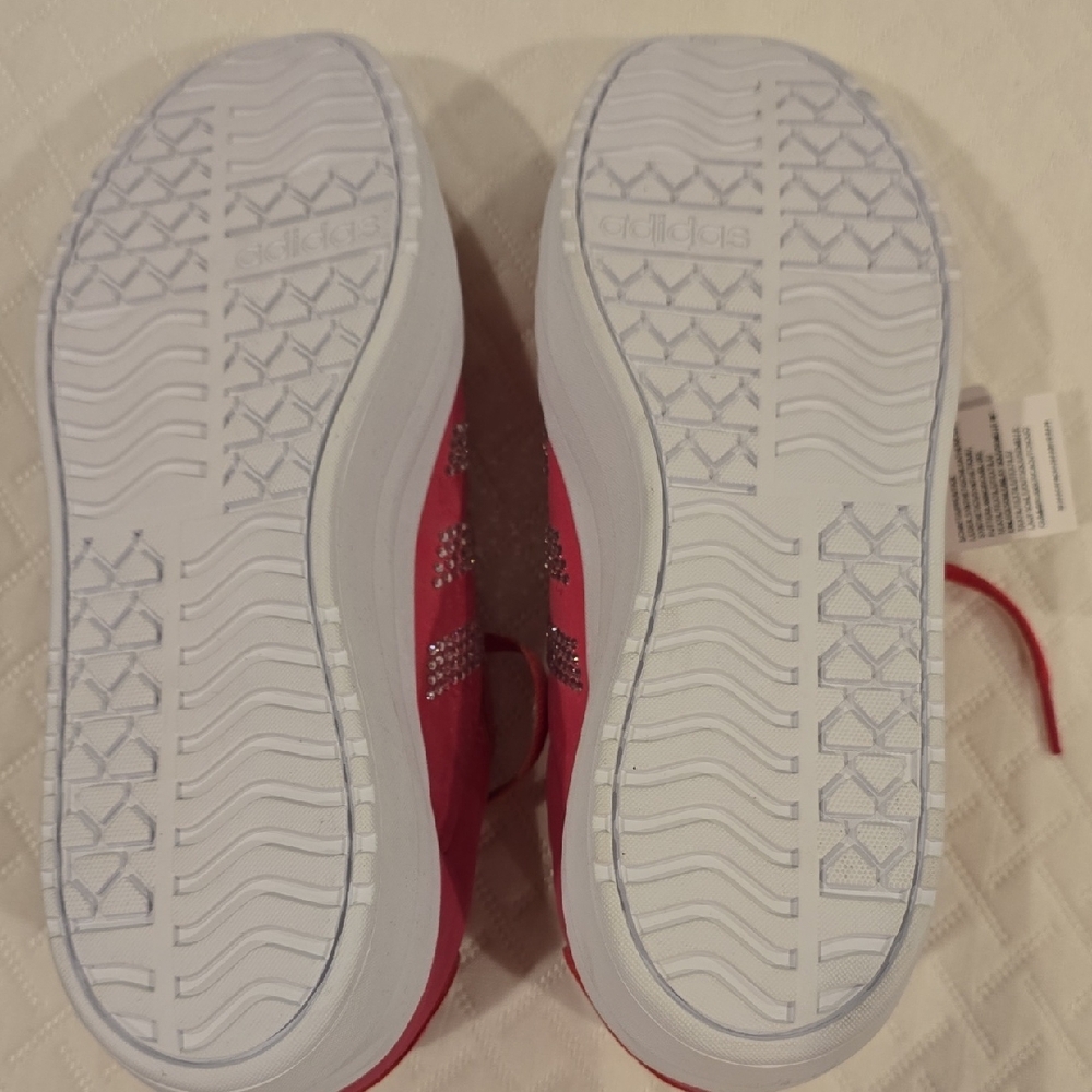 adidas Pink Platform Sneakers with Crystal Three-Stripes - Picture 4 of 5